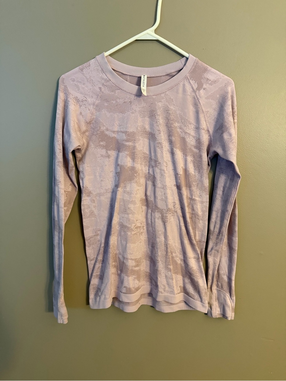 Athleta Lilac Long Sleeve Crewneck Top